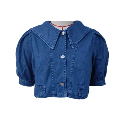Chic Short Sleeve Denim Jacket - Image 4