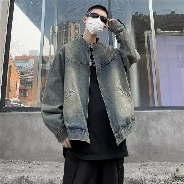 Retro Zip Faded Denim Jacket | Free Shipping!