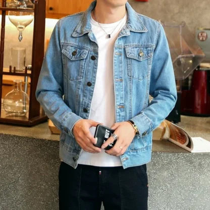 Slim Fit Buttoned Denim Jacket - Image 4