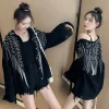 Rivet Tassels Decor Denim Jacket - Image 6