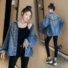 Rivet Tassels Decor Denim Jacket - Image 3