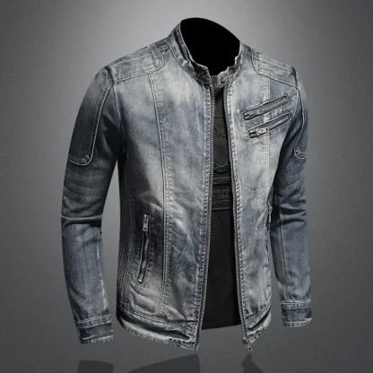 Casual Zippered Denim Jacket - Image 4