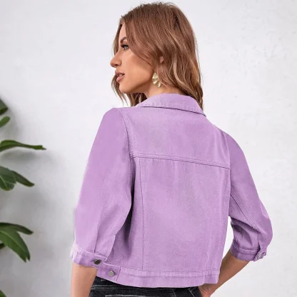 Cropped Trucker Denim Jackets - Image 4