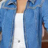 Rivet Decor Zippered Denim Jacket - Image 4