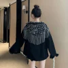 Rivet Tassels Decor Denim Jacket - Image 5