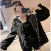 Rivet Tassels Decor Denim Jacket - Image 4