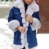 Plush Mid Length Denim Jackets