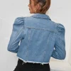 Puff Long Sleeve Denim Jacket - Image 10