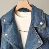 Casual Oversized Zip Denim Jacket - Image 3