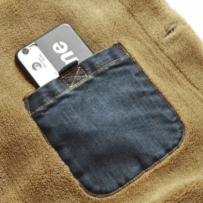 Men's Thick Fleece Denim Jacket - Image 6