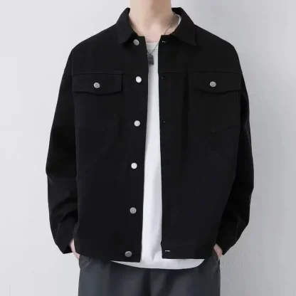 Black Fleece-lined Denim Jacket - Image 2