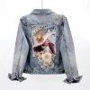 Women's Floral Denim Jacket - Image 2