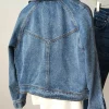 Casual Oversized Zip Denim Jacket - Image 6