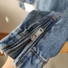 Casual Oversized Zip Denim Jacket - Image 4